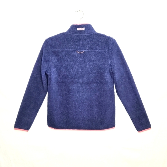 Vineyard Vines 3/4 zip Fleece Pullover. Blue With Red And Pink Trim. XXS - Picture 3 of 16